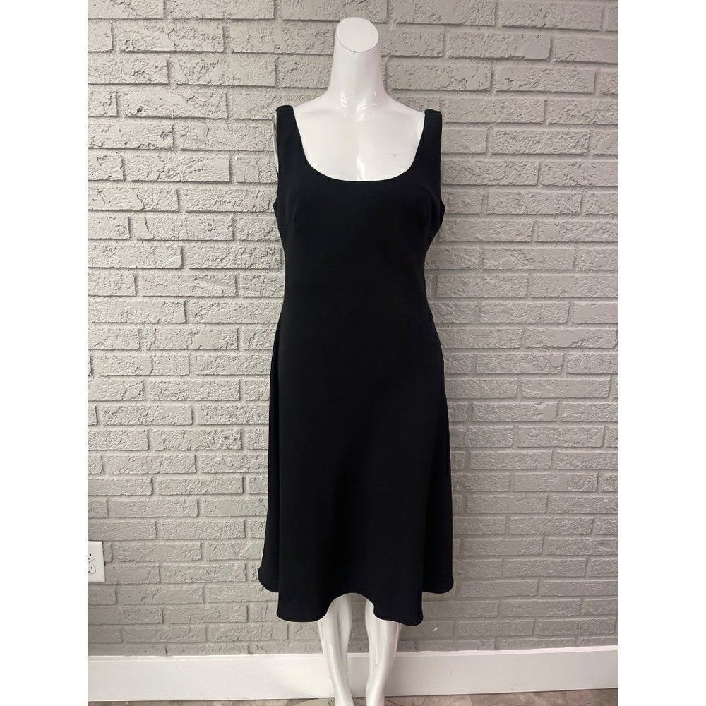 Kasper Black Sleeveless Square Neckline Sheath Size 8